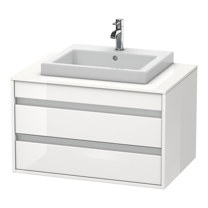 Duravit Meuble sous-lavabo Ketho 80x55 cm, Taupe, pour lavabo encastré, 2 tiroirs
