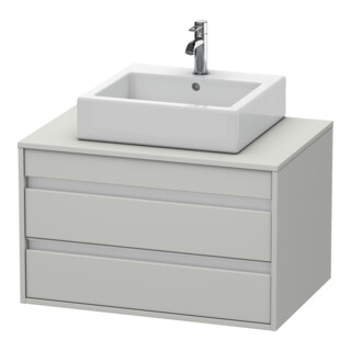 Duravit Meuble sous-lavabo Ketho 80x55cm, gris mat, 2 tiroirs, AWT milieu