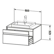 Duravit Meuble sous-lavabo Ketho 80x55cm, H, pour EWT central, 1 tiroir, suspendu-3