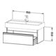 Duravit Meuble sous-lavabo Ketho 95x44 cm, blanc brillant, 1 tiroir, suspendu-4