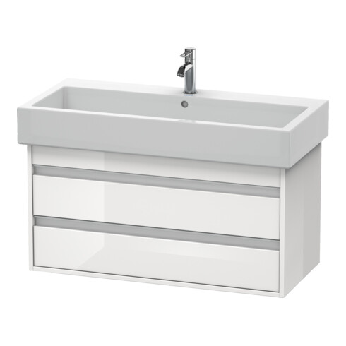 Duravit Meuble sous-lavabo Ketho 95x44 cm, blanc brillant, 2 tiroirs, suspendu