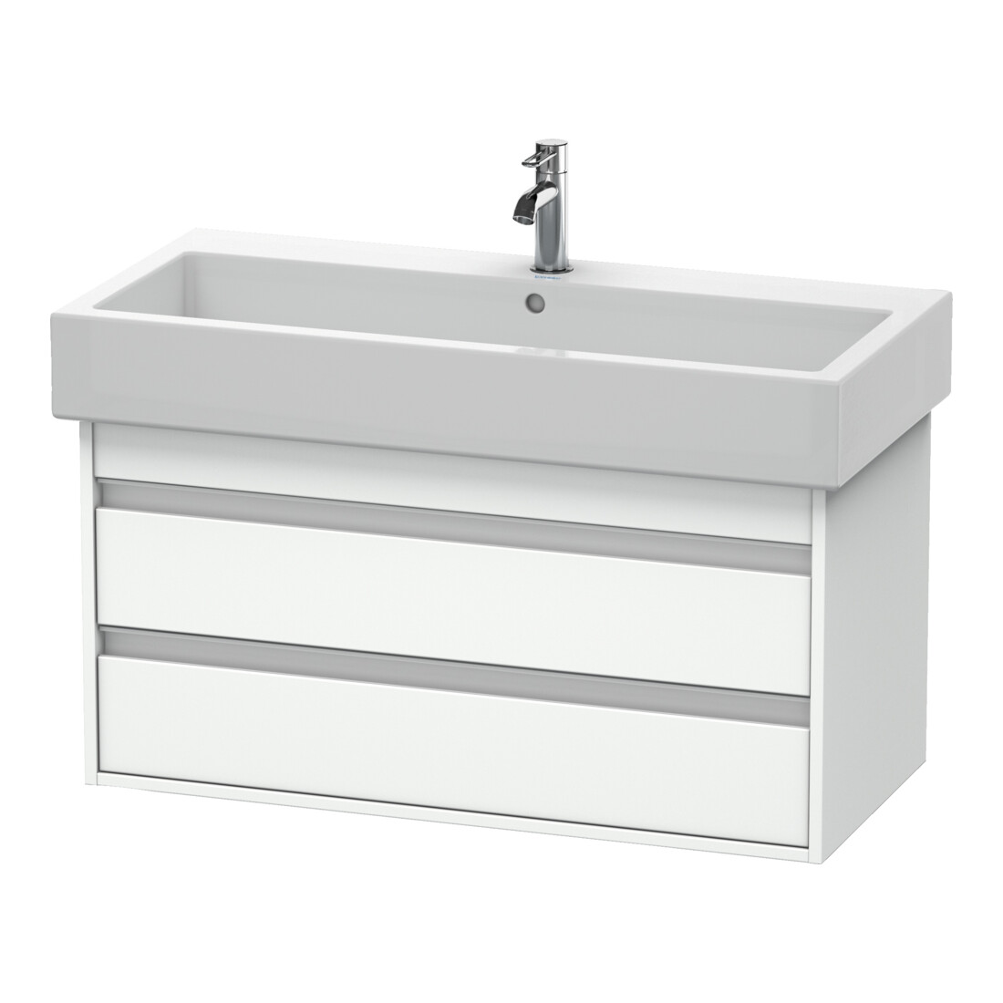 Duravit Meuble sous-lavabo Ketho 95x44 cm, blanc mat, 2 tiroirs, suspendu