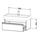 Duravit Meuble sous-lavabo Ketho 95x44 cm, graphite mat, 1 tiroir, suspendu