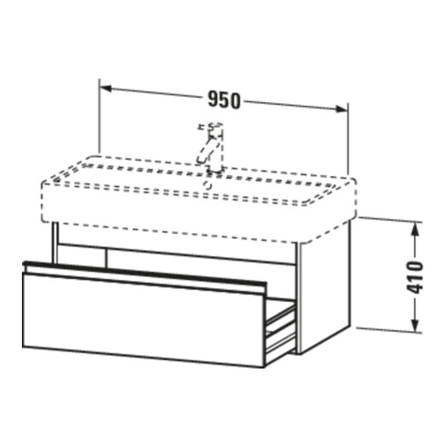 Duravit Meuble sous-lavabo Ketho 95x44 cm, graphite mat, 1 tiroir, suspendu