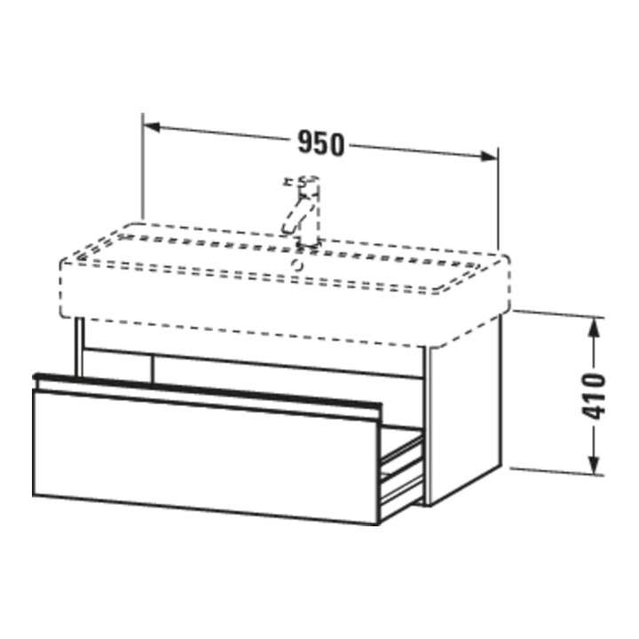 Duravit Meuble sous lavabo Ketho 95x44 cm, lin, 1 tiroir, suspendu