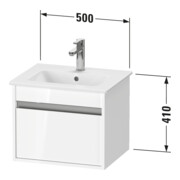 Duravit Meuble sous-lavabo Ketho Compact 50x41,2x41 cm, 1 tiroir, suspendu, graphite mat-4