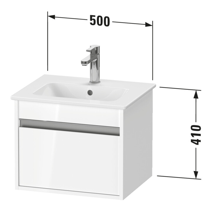 Duravit Meuble sous lavabo Ketho Compact 50x41,2x41 cm, 1 tiroir, suspendu, lin