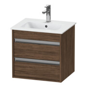 Duravit Meuble sous lavabo Ketho Compact 50x41,2x48 cm, 2 tiroirs, suspendu, noyer foncé