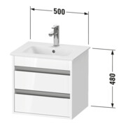 Duravit Meuble sous-lavabo Ketho Compact 50x41,2x48cm, 2 tiroirs, suspendu, blanc mat-4