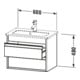 Duravit Meuble sous lavabo Ketho Compact 60x38,5 cm, blanc, 2 tiroirs, suspendu