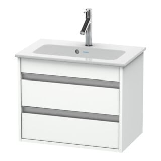 Duravit Meuble sous lavabo Ketho Compact 60x38,5 cm, blanc mat, 2 tiroirs, suspendu