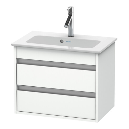 Duravit Meuble sous lavabo Ketho Compact 60x38,5 cm, blanc mat, 2 tiroirs, suspendu
