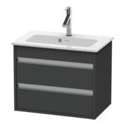 Duravit Meuble sous-lavabo Ketho Compact 60x38,5 cm, graph ma, 2 tiroirs, suspendu