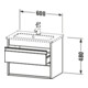 Duravit Meuble sous-lavabo Ketho Compact 60x38,5 cm, graph ma, 2 tiroirs, suspendu
