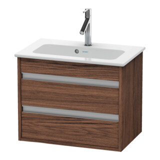 Duravit Meuble sous-lavabo Ketho Compact 60x38,5 cm, noyer foncé, 2 tiroirs, suspendu