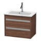Duravit Meuble sous-lavabo Ketho Compact 60x38,5 cm, noyer foncé, 2 tiroirs, suspendu-1