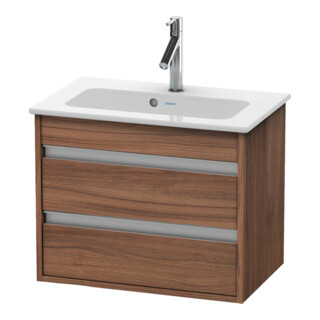 Duravit Meuble sous-lavabo Ketho Compact 60x38,5 cm, noyer naturel, 2 tiroirs, suspendu