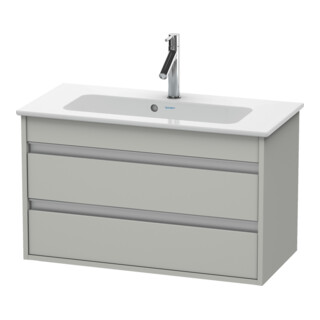 Duravit Meuble sous lavabo Ketho Compact 80x38,5 cm, béton gris, 2 tiroirs, suspendu