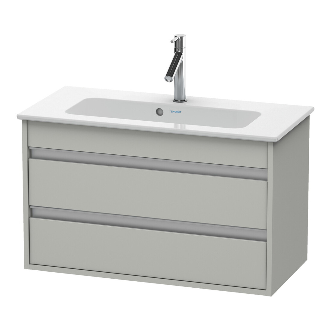 Duravit Meuble sous lavabo Ketho Compact 80x38,5 cm, béton gris, 2 tiroirs, suspendu