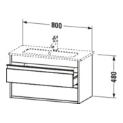 Duravit Meuble sous-lavabo Ketho Compact 80x38,5 cm, blanc mat, 2 tiroirs, suspendu-4