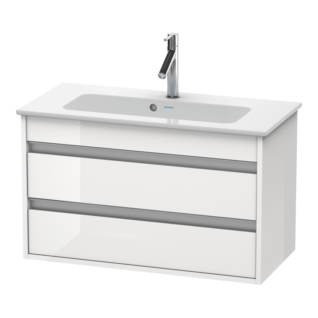 Duravit Meuble sous-lavabo Ketho Compact 80x38,5 cm, graph ma, 2 tiroirs, suspendu