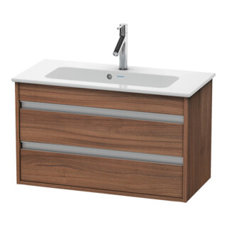 Duravit Meuble sous-lavabo Ketho Compact 80x38,5 cm, noyer naturel, 2 tiroirs, suspendu