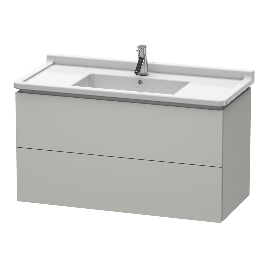 Duravit Meuble sous-lavabo L-Cube 102x46,9 cm, béton gris, 2 tiroirs, suspendu