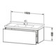 Duravit Meuble sous lavabo L-Cube 102x46,9 cm, blanc brillant, 1 tiroir, suspendu