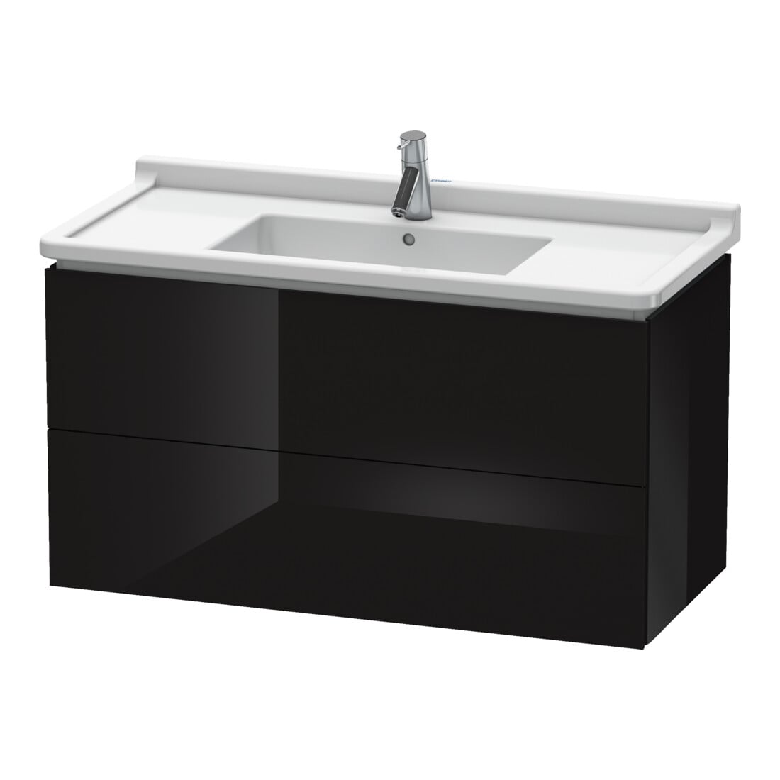 Duravit Meuble sous-lavabo L-Cube 102x46,9 cm, blanc brillant, 2 tiroirs, suspendu