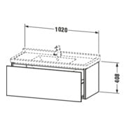 Duravit Meuble sous-lavabo L-Cube 102x46,9 cm, blanc mat, 1 tiroir, suspendu-4
