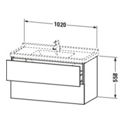 Duravit Meuble sous lavabo L-Cube 102x46,9 cm, blanc mat, 2 tiroirs, suspendu-3