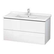 Duravit Meuble sous-lavabo L-Cube 102x46,9 cm, blanc mat, 2 tiroirs, suspendu-4