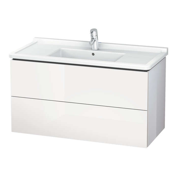 Duravit Meuble sous-lavabo L-Cube 102x46,9 cm, blanc mat, 2 tiroirs, suspendu