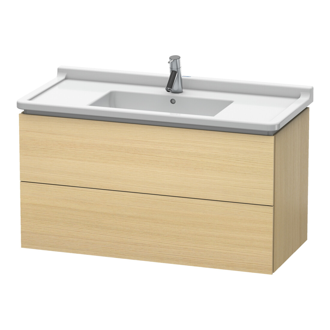 Duravit Meuble sous lavabo L-Cube 102x46,9 cm, blanc méd., 2 tiroirs, suspendu