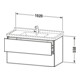Duravit Meuble sous lavabo L-Cube 102x46,9 cm, blanc œuf, 2 tiroirs, suspendu