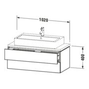 Duravit Meuble sous-lavabo L-Cube 102x47,7 cm, blanc œuf, 2 tiroirs-2