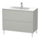 Duravit Meuble sous-lavabo L-Cube 102x48,1 cm, béton gris, 2 tiroirs, sur pied-1