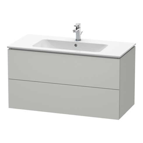 Duravit Meuble sous-lavabo L-Cube 102x48,1 cm, béton gris, 2 tiroirs, suspendu