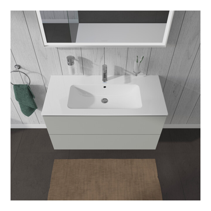 Duravit Meuble sous-lavabo L-Cube 102x48,1 cm, béton gris, 2 tiroirs, suspendu