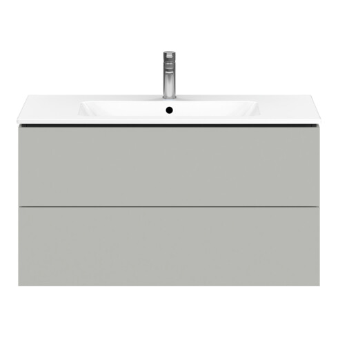 Duravit Meuble sous-lavabo L-Cube 102x48,1 cm, béton gris, 2 tiroirs, suspendu