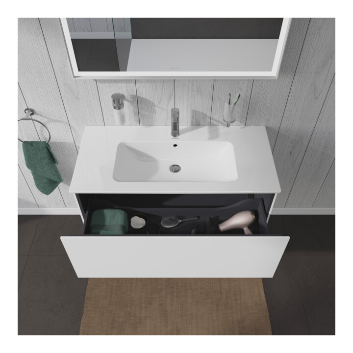 Duravit Meuble sous lavabo L-Cube 102x48,1 cm, blanc brillant, 1 tiroir, suspendu