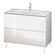 Duravit Meuble sous-lavabo L-Cube 102x48,1 cm, blanc brillant, 2 tiroirs, debout