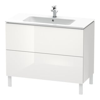 Duravit Meuble sous-lavabo L-Cube 102x48,1 cm, blanc brillant, 2 tiroirs, sur pied