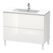 Duravit Meuble sous-lavabo L-Cube 102x48,1 cm, blanc brillant, 2 tiroirs, sur pied