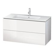 Duravit Meuble sous lavabo L-Cube 102x48,1 cm, blanc brillant, 2 tiroirs, suspendu