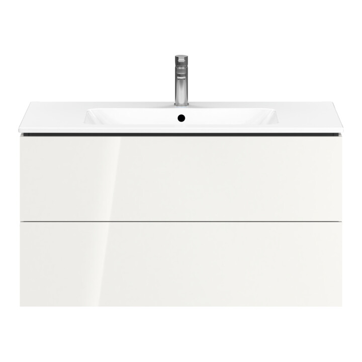 Duravit Meuble sous lavabo L-Cube 102x48,1 cm, blanc brillant, 2 tiroirs, suspendu