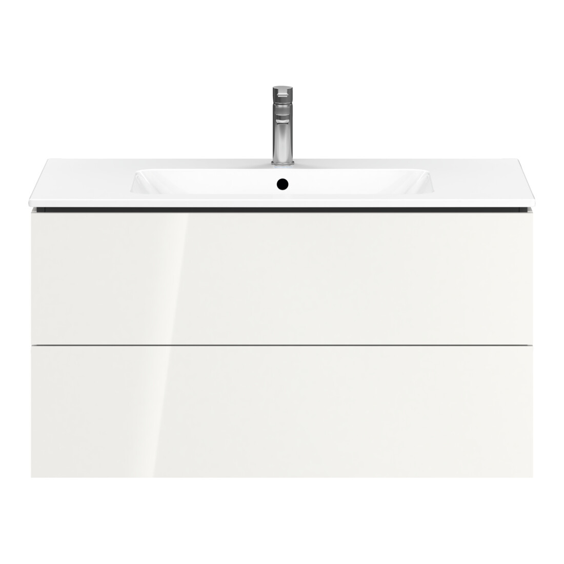 Duravit Meuble sous lavabo L-Cube 102x48,1 cm, blanc brillant, 2 tiroirs, suspendu