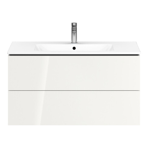 Duravit Meuble sous lavabo L-Cube 102x48,1 cm, blanc brillant, 2 tiroirs, suspendu