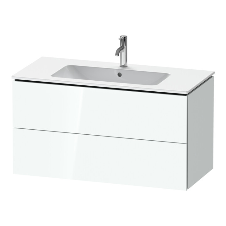 Duravit Meuble sous-lavabo L-Cube 102x48,1 cm, blanc brillant, 2 tiroirs, suspendu