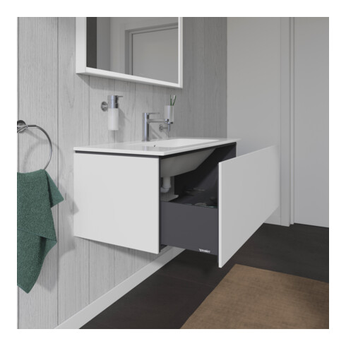 Duravit Meuble sous lavabo L-Cube 102x48,1 cm, blanc mat, 1 tiroir, suspendu